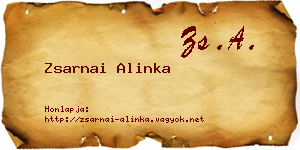 Zsarnai Alinka névjegykártya